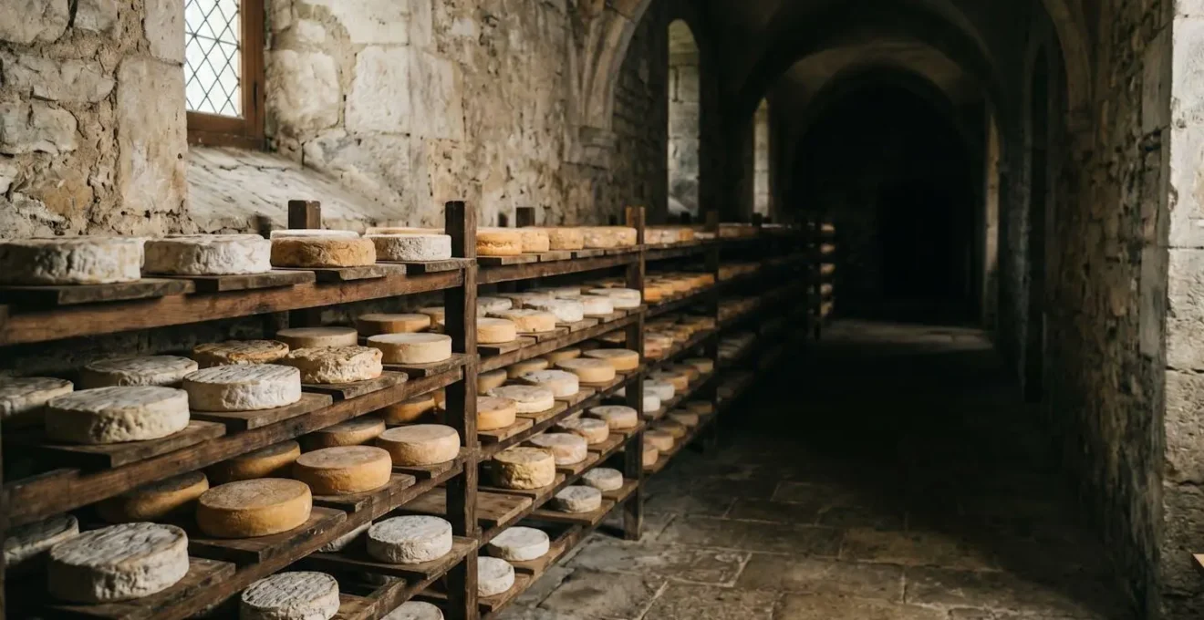 Évolution de l'affinage d'un fromage normand AOP montrant les différents stades de maturation