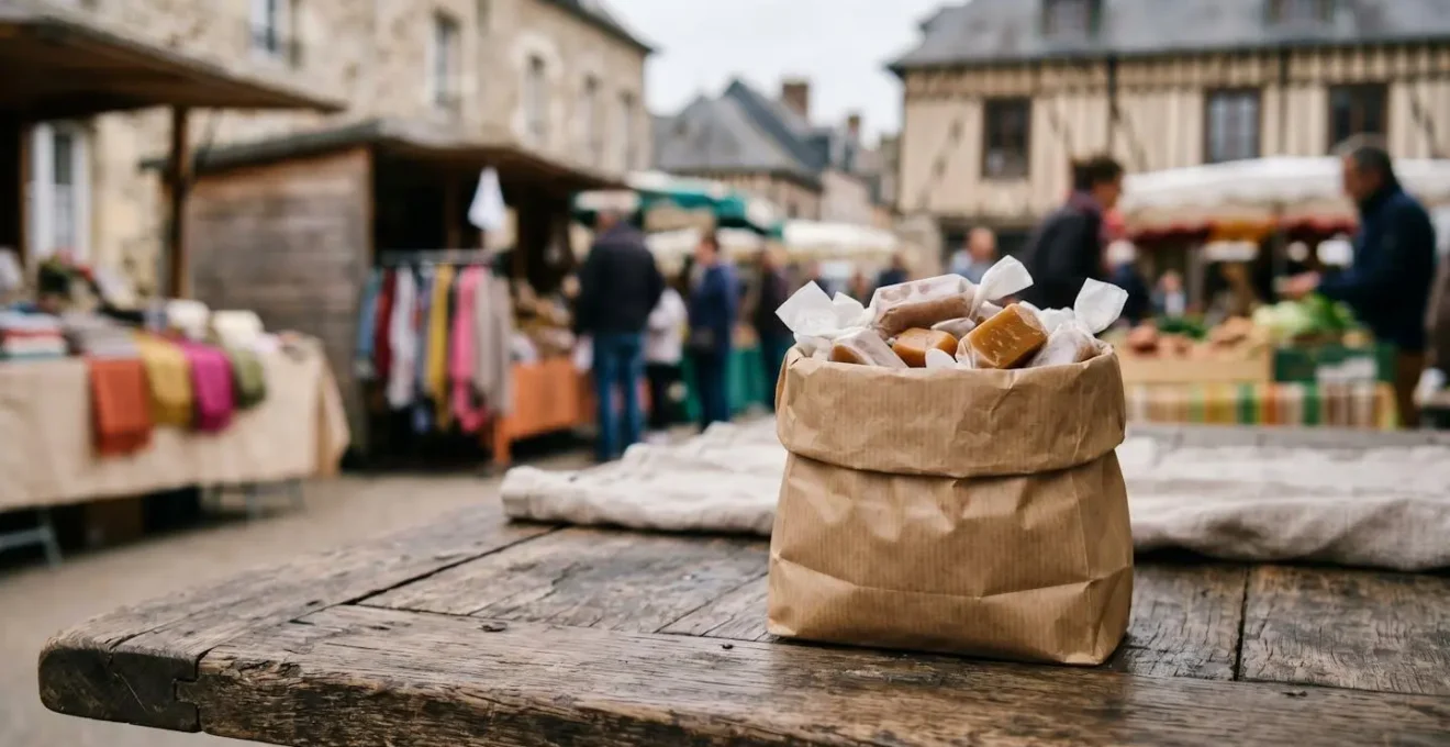 Caramels normands dans un emballage artisanal simple et authentique