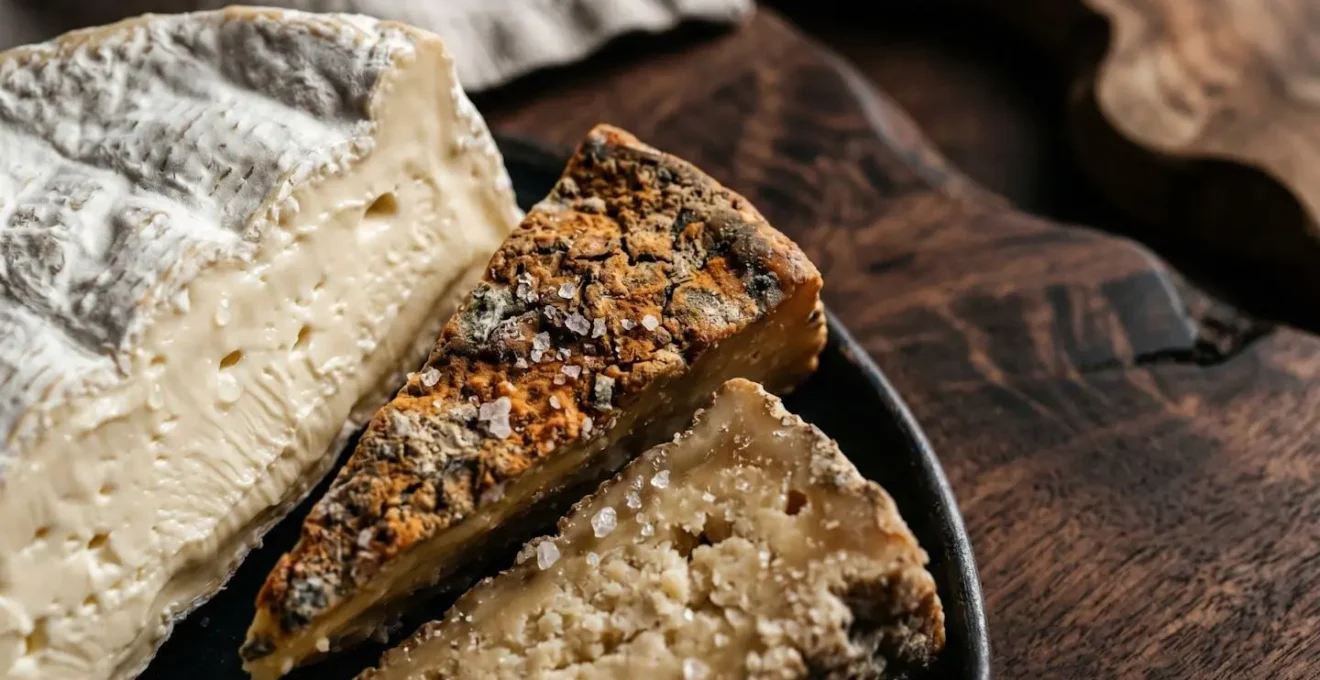 Plateau de fromages normands AOP disposé pour un réveillon gourmand